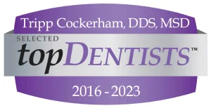 TopDentists Award 2016-2023 for Tripp Cokerham, DDS, MSD