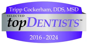 TopDentists Award 2016-2024 for Tripp Cokerham, DDS, MSD